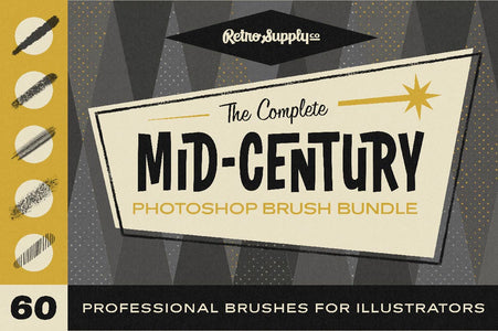 The Complete Mid-Century Photoshop Brush Bundle