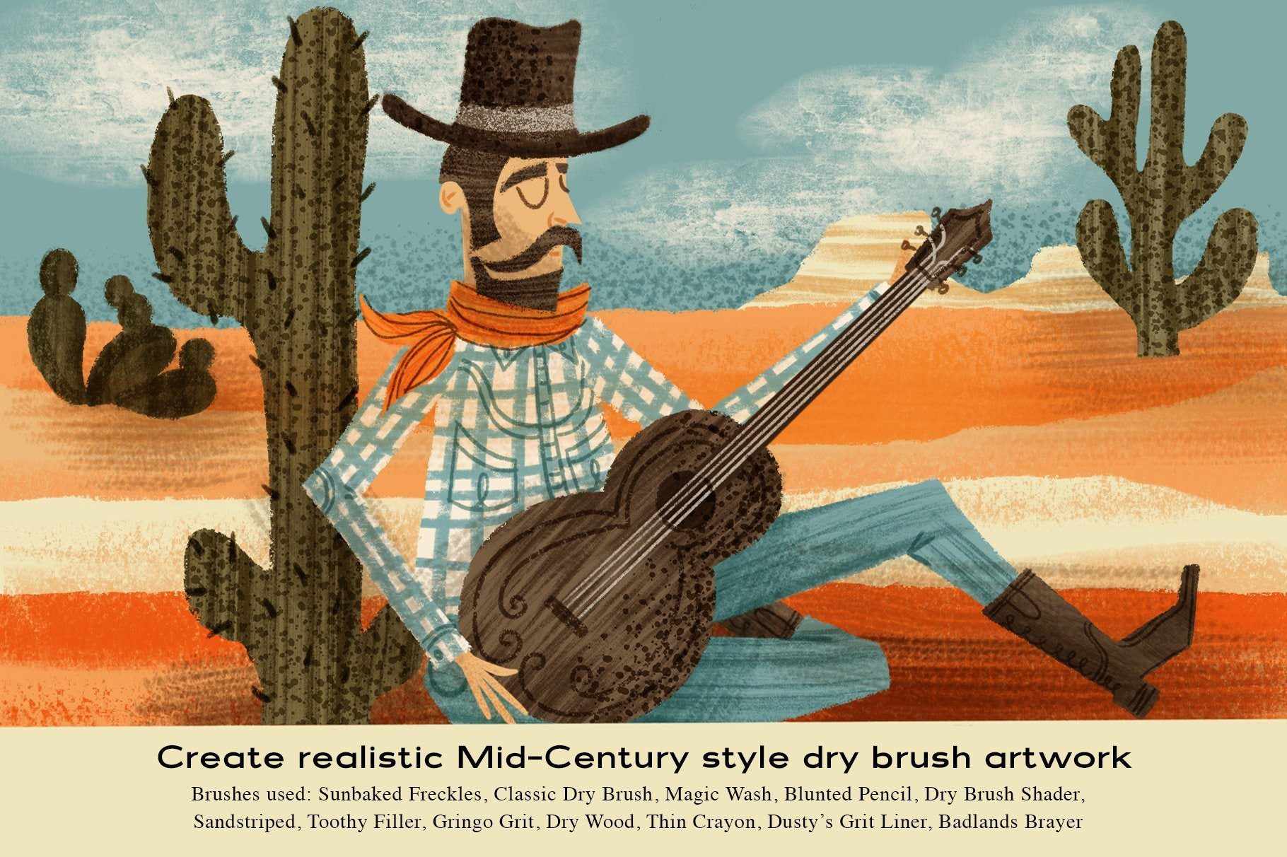 The Dry Brush Pack for Photoshop Brushes RetroSupply Co. 