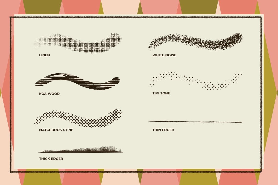 The Texture Brush Pack for Photoshop brush preview.